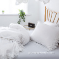 Conjuntos de cama de renda branca de rayon